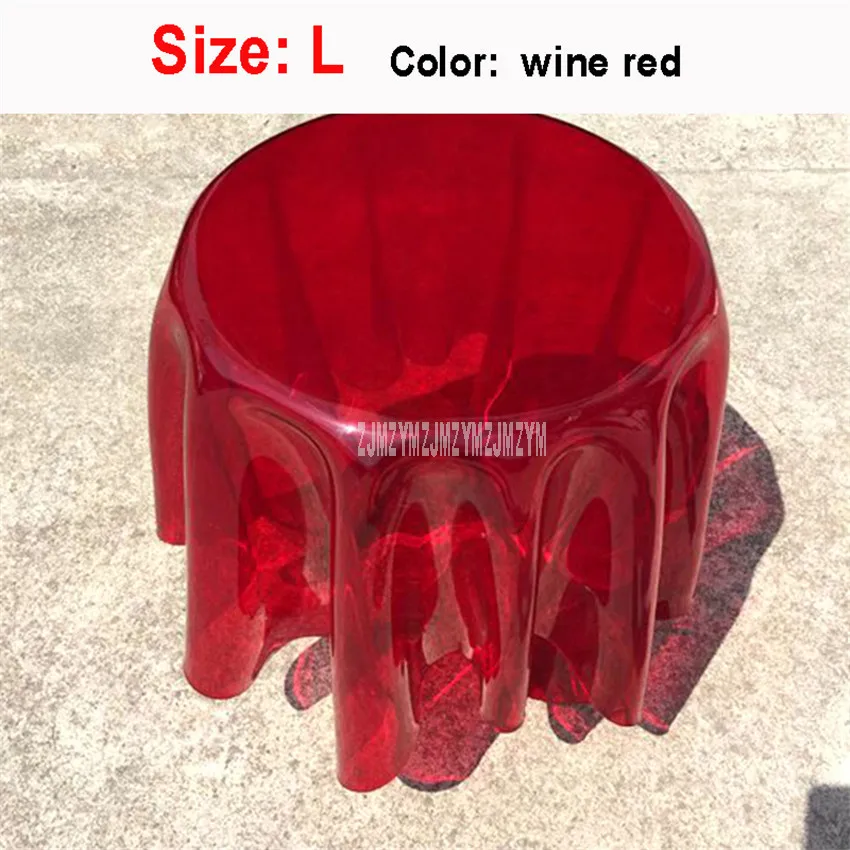 wine red L Нордический Круглый акриловый чайный стол, книга, красочная прозрачная домашняя гостиная, спальня, волшебная скатерть, дизайнерский роскошный современный стол - Цвет: wine red L