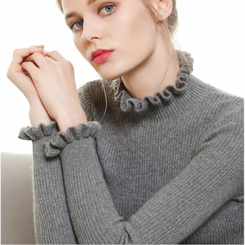 

Babbytoro Women Sweater Warm Half-high Turtle Neck Cashmere Pullover Slim Knitted Sweater Black Blue Beige XXL XL S Pull Homme