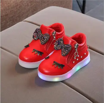 

Spring Autumn Cute Baby Sneakers Shoes EU Size 21-30 Hot Sale Children Glowing Shoes Kids Princess Girls Led Shoes