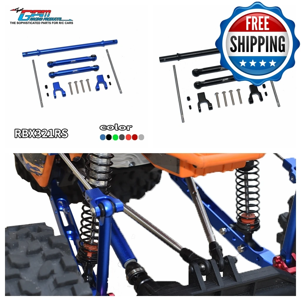 Stainless Steel Bold Anti-roll Bar + Aluminum Alloy Anti-roll Code + Rear Tie Rod for Axial 1/10 RBX10 Ryft 4WD Scale Rock