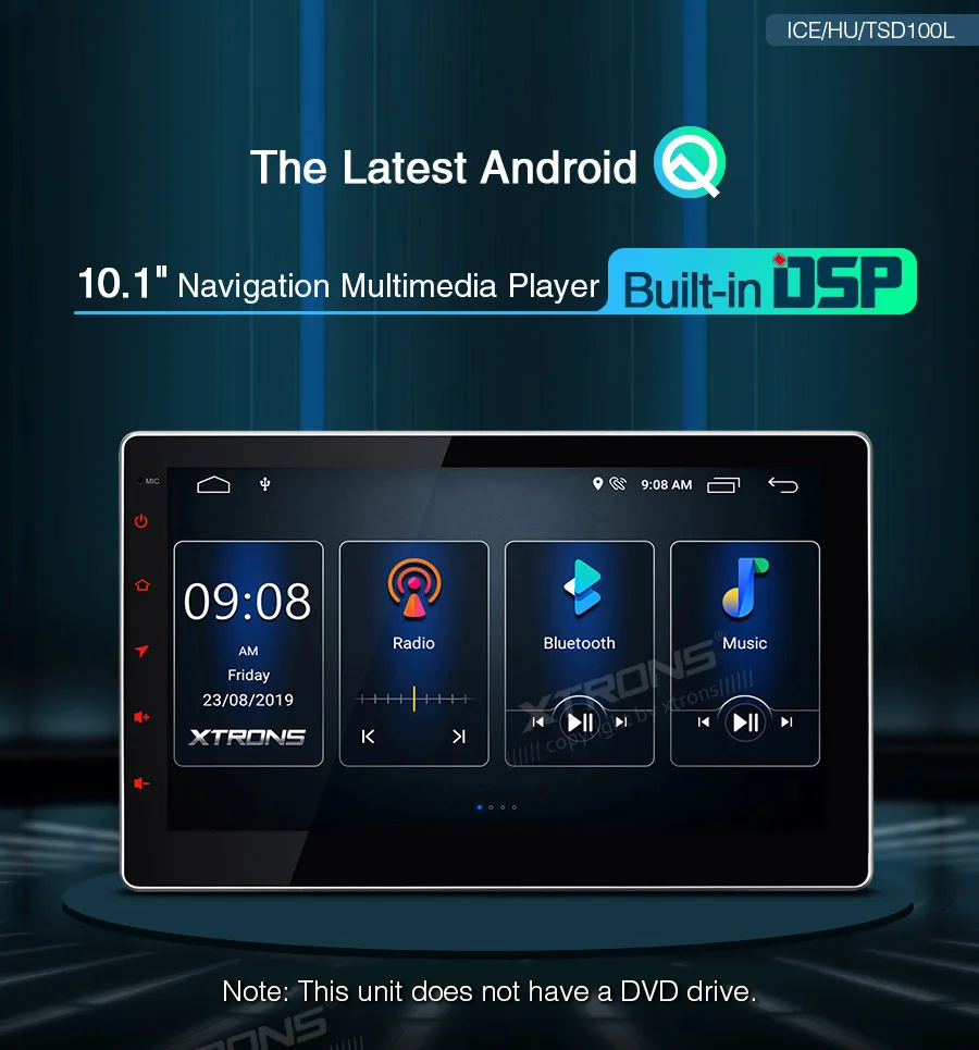 10.1" Android 10.0 Q OS Double Din Car Multimedia 2 Din Car Navigation GPS Two Din Autoradio with Removeable Screen Design