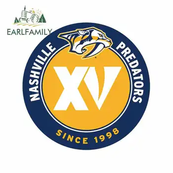 

EARLFAMILY 13cm x 13cm For Nashville Predators Car Sticker Suitable For Any Flat And Smooth Clean Surface 3D Vinyl Decal Gift