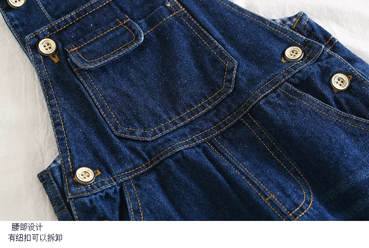 Children's Denim Overalls Autumn New Toddler Sspender Trousers Kids Boys Casual Jeans Strap Jeans for Baby Girls Pants 1-4Y
