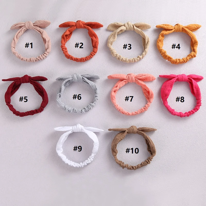 new born baby accessories	 Baby Elastic Hair Bands Girl Headband Cotton Linen Kids Headwear Knot Hair Accessories Toddler Rabbit Ear Turban Playa Ties Soft born baby accessories	