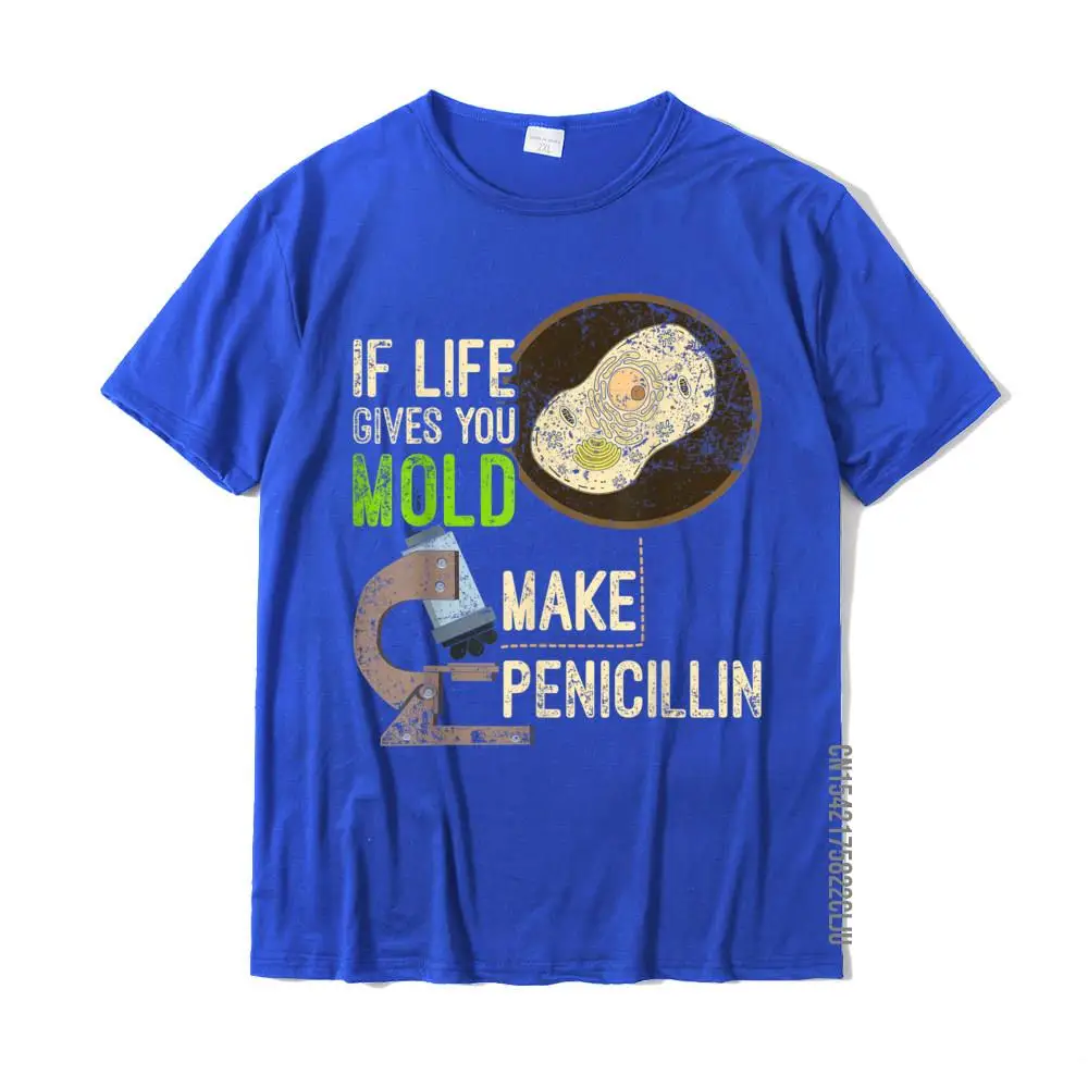 Printed Male 2021 Hot Sale Casual Tops T Shirt Round Collar Autumn 100% Cotton T Shirt comfortable Short Sleeve T Shirt Funny Microbiology Mold Penicillin Scientist Gift Biology T-Shirt__32389 blue