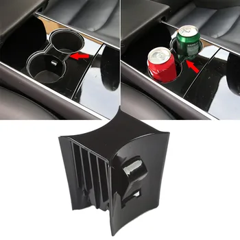

ABS Car Interiors Black Water Cup Card Phone Slot Slip Holder For Tesla Model 3 2017 2018 2019 2020 Original Car Panel Style