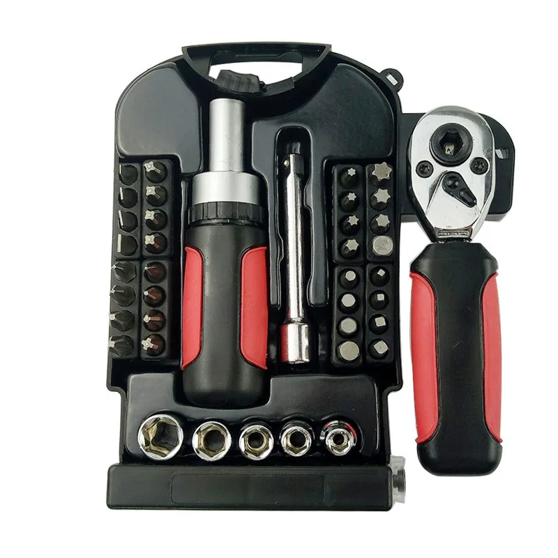 

Household tools stubby set ratchet wrench adjustable wrench repair tool 40pc short handle tool set