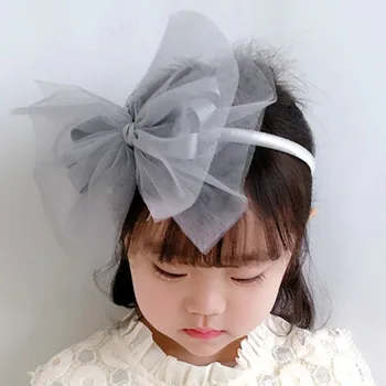 

2020 New Korea Style Headdress Cute Princess Double Yarn Bow Headbands Hairbands for Girl Children's Fashion Hair Accessories