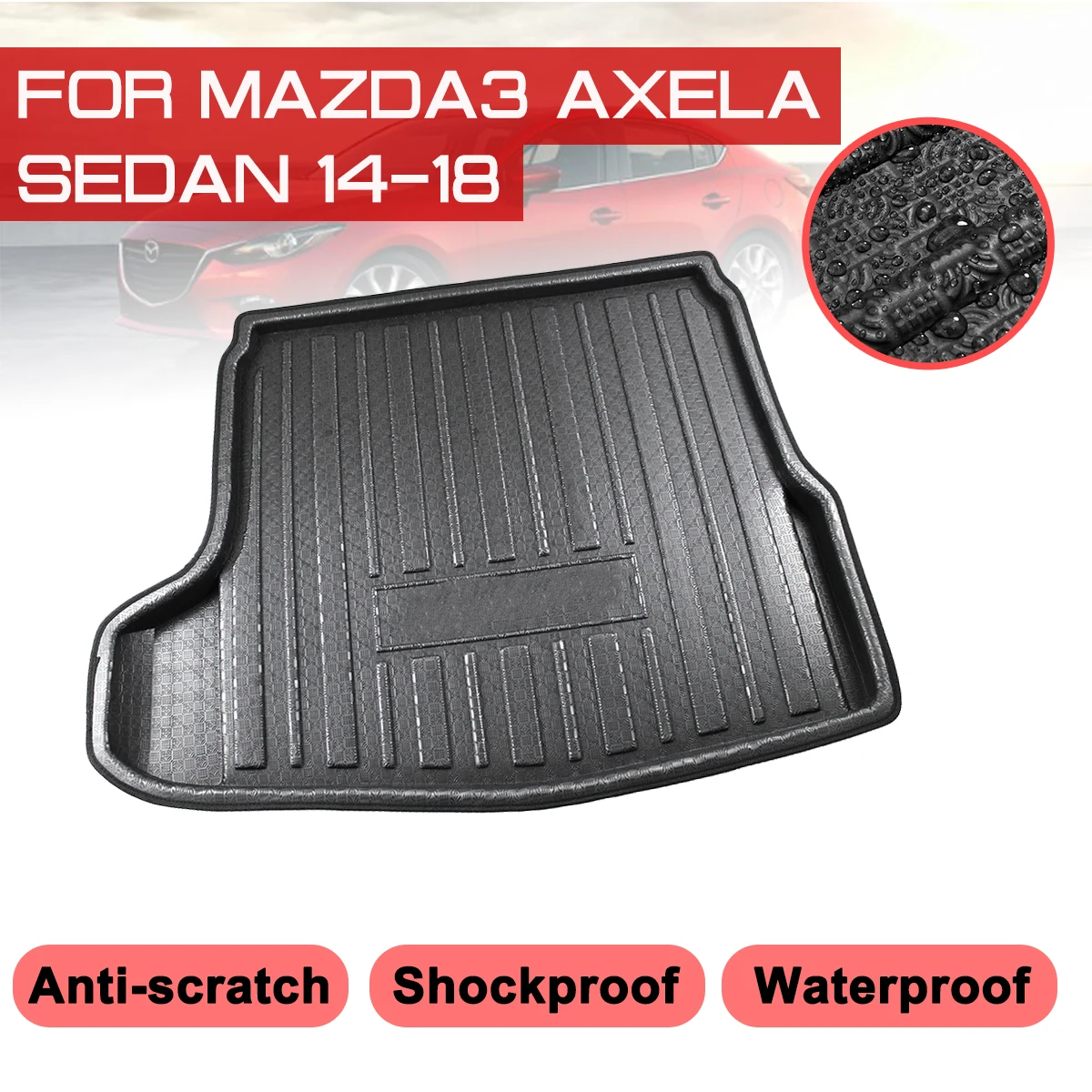 Car Floor Mat Carpet Rear Trunk Antimud Cover For Mazda3 Axela Sedan