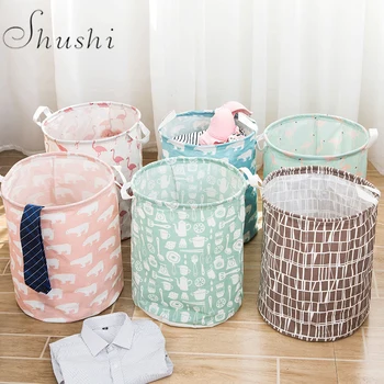 

Shushi Hot Sale Storage Bag Bathroom Folding Laundry Basket Round Storage Bag Hamper Collapsible Clothes Toy Container Organizer