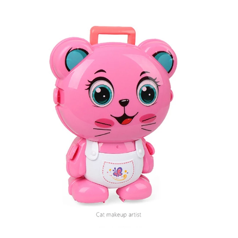 Children's Cartoon Backpack Through Home Suitcase Toy Doctor Kitchen Engineering Cosmetic Toys Set Cat Beauty Toys