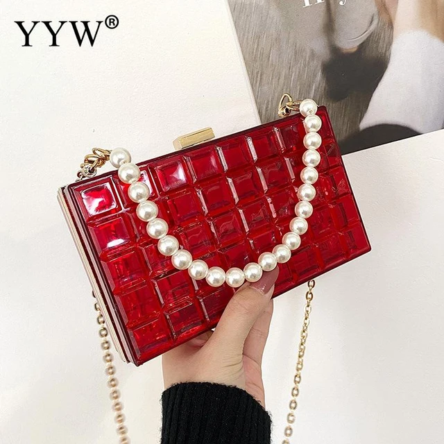 Faux Pearl Decor Shoulder Bag