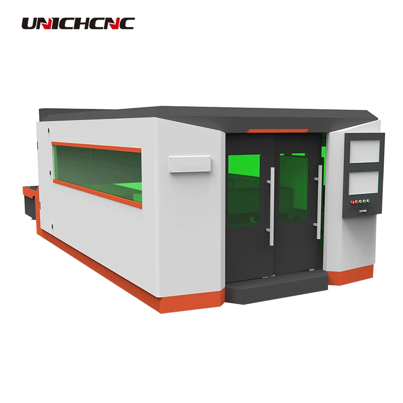 Uniccnc CE стандартный полностью закрытый 1000 Вт станок для резки/волоконная лазерная