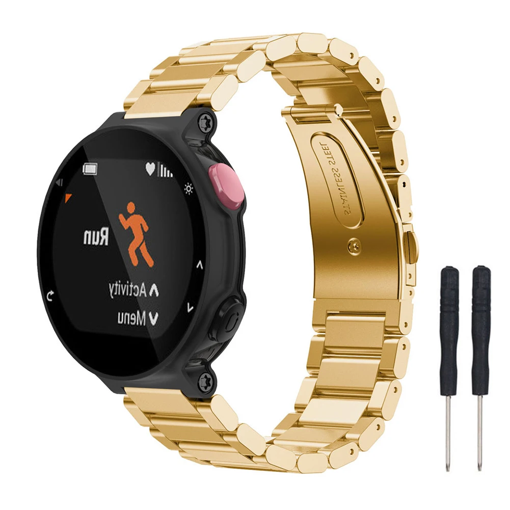 Сменный спортивный ремешок для часов Garmin Forerunner 220 230 235 620 630 735 ремень из нержавеющей стали с бабочкой