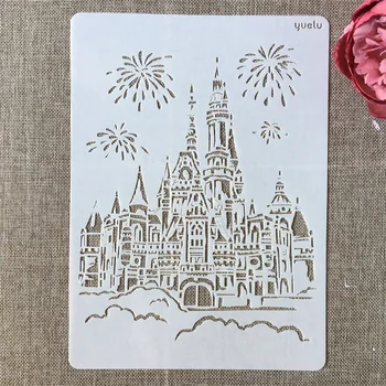 

A4 29cm Palace Castle Building DIY Layering Stencils Wall Painting Scrapbook Coloring Embossing Album Decorative Template