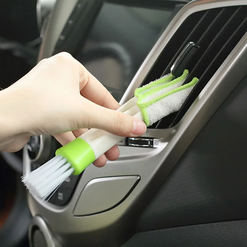 

2 In 1 Double Slider Car Cleaning Brush for Car Air Conditioner Vent Slit Clean Computer Clean Tools Blinds Duster Car Washer