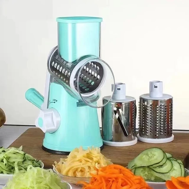 Rallador verduras y vegetales multifuncion de queso giratorio Manual 3 en  1, picador cortador de verduras de tambor profesional, rebanador, Chopper,  espiralizador, Mandolina para accesorios de cocina - AliExpress