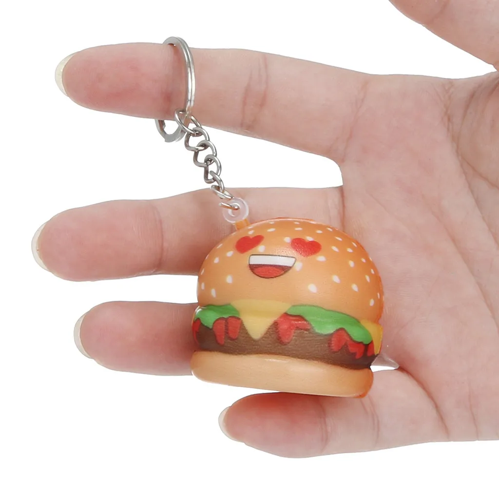 Мягкий милый Kawaii мультфильм гамбургер медленно поднимающийся крем душистый брелок снятие стресса забавные игрушки для детей