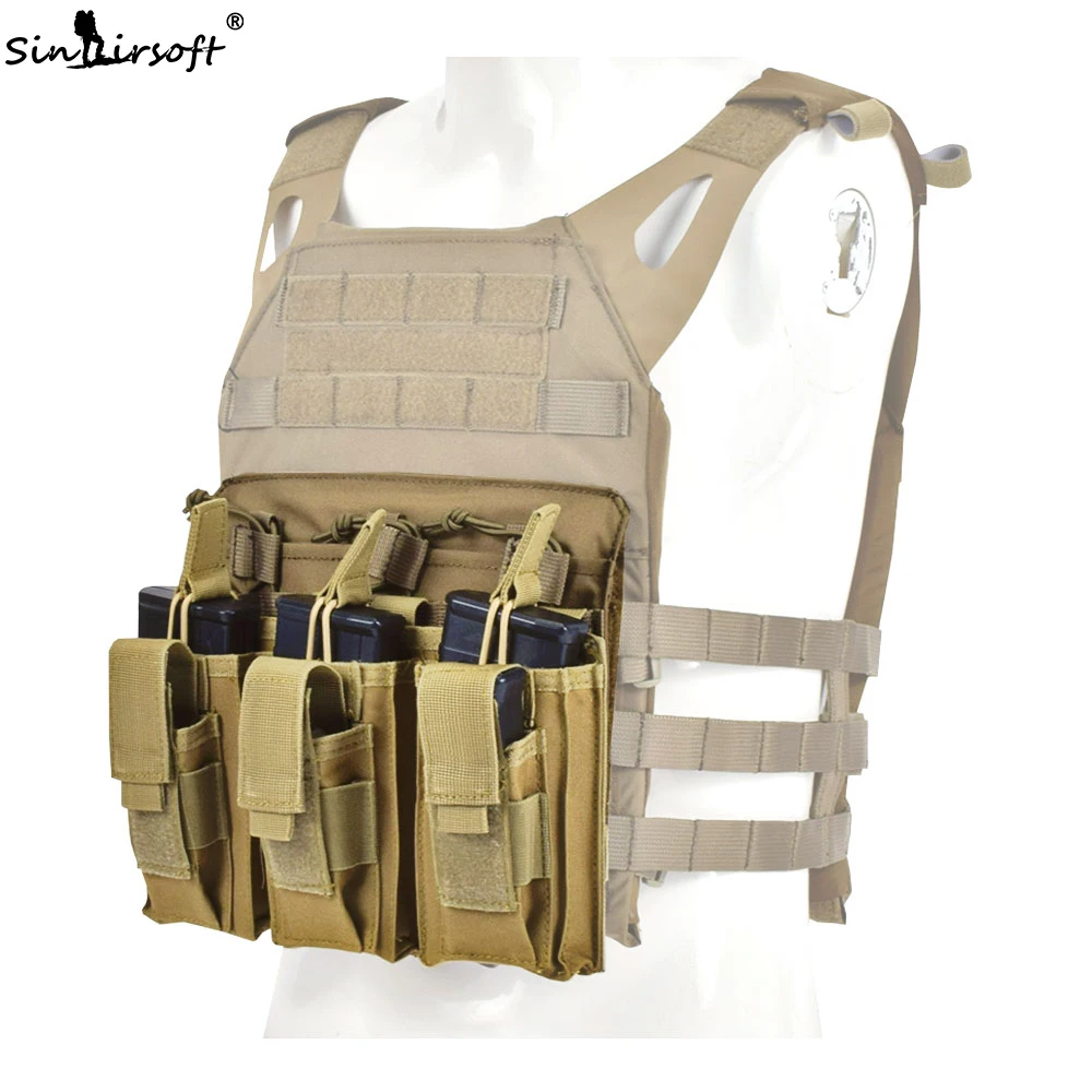 

SINAIRSOFT Tactical Nylon Bag Hunting Molle Triple 223/5.56mm Open Top Mag Magazine M4 Pouch Paintball Airsoft Arma Bandolier