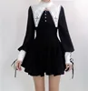 Autumn Women Lolita Black Long Sleeve Dress Gothic Harajuku Punk Sweet Dress Preppy Style Kawaii Fashion Temperament Mini Dress ► Photo 1/6
