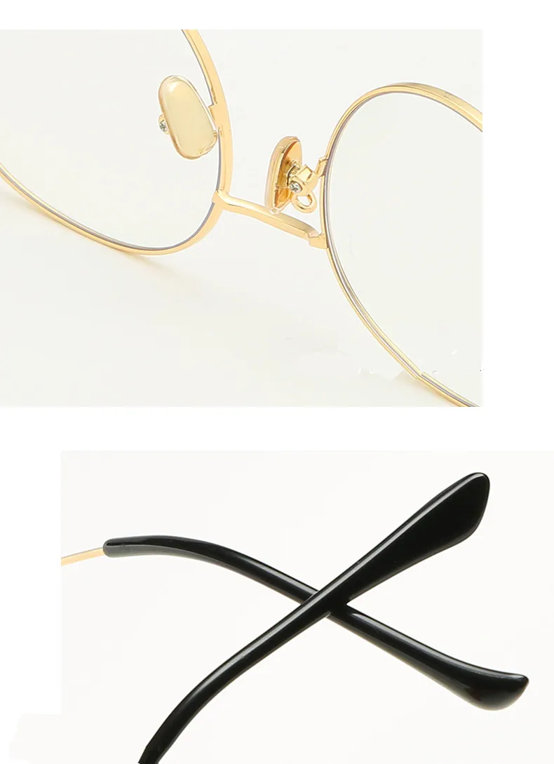 New Designer Women Glasses Optical Frame Metal Round Glasses Frame Clear lens Eyewear Black Silver Gold Eye Glasses Frame