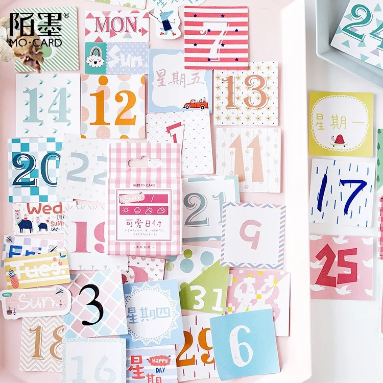 

45 Pieces/Box Lovely Number Sticker Set For Girl Basic Decorate Bullet Journal Date Calendar Adhesive Cute Students Stationery