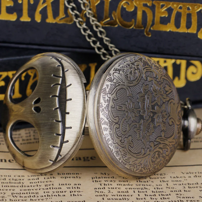 남성용 절묘한 포켓 워치, 스팀펑크 목걸이, 쿼츠 포켓 시계, 체인 포함, 인기