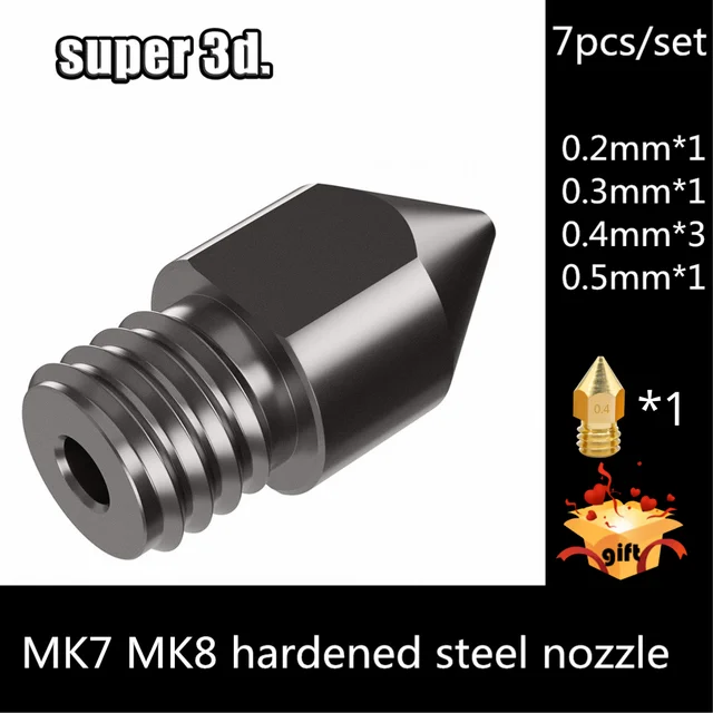 3D Printer Accessories, Hardened Steel Nozzles MK8 — Anet 3D Printer