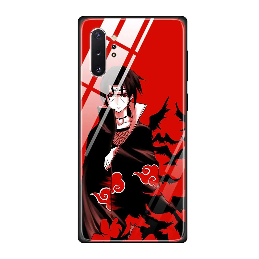 Чехол для телефона из закаленного стекла для Samsung Galaxy S10 S10E S9 S8 Note 9 10 105G Plus A50 A30 TPU Мягкий край чехол аниме Наруто - Цвет: T04