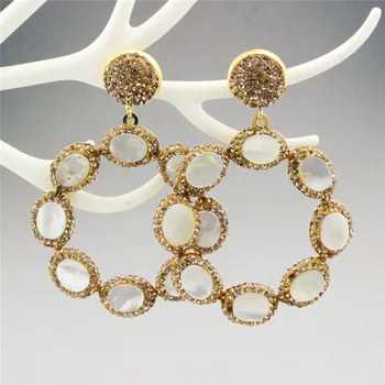 

5pair/lot Fashion crystal inlay earring, exquisite flower shape pendant,popular exotic women earring jewelry