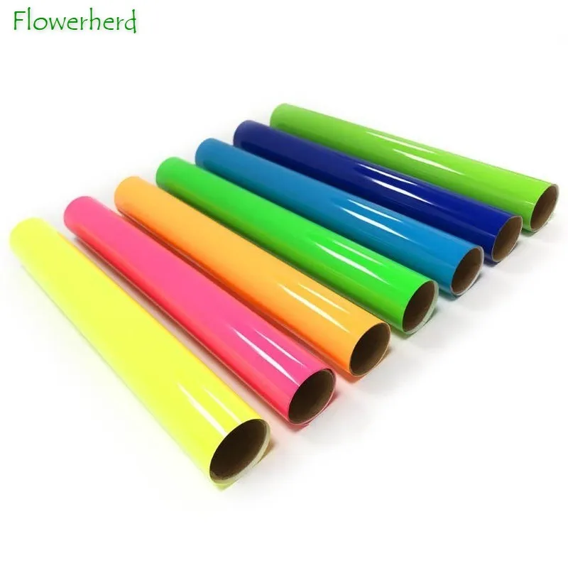12X12 Pollici Fluorescenza Pu Trasferimento Di Calore Vinile Scritte Pellicola Stampa A Caldo Rotoli Htv Bundle Cricut Silhouette Cammeo Maglietta Fai