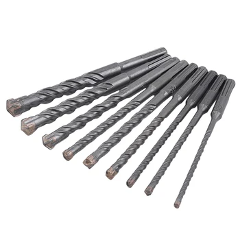 

9pcs Silver Round Handle Cross Electric Hammer Drill Bit Concrete Wall Brick Masonry Hole Saw Drill