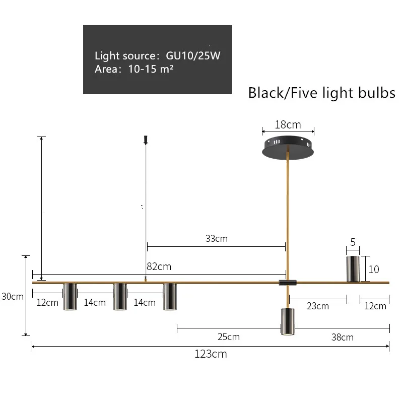 5 Lights-B Пост современный Ресторан светодиодный подвесная панель освещения Кофейня люстра офисная Подвесная лампа минималистичный Золотой/черный домашние осветительные приборы - Цвет абажура: 5 Lights-B