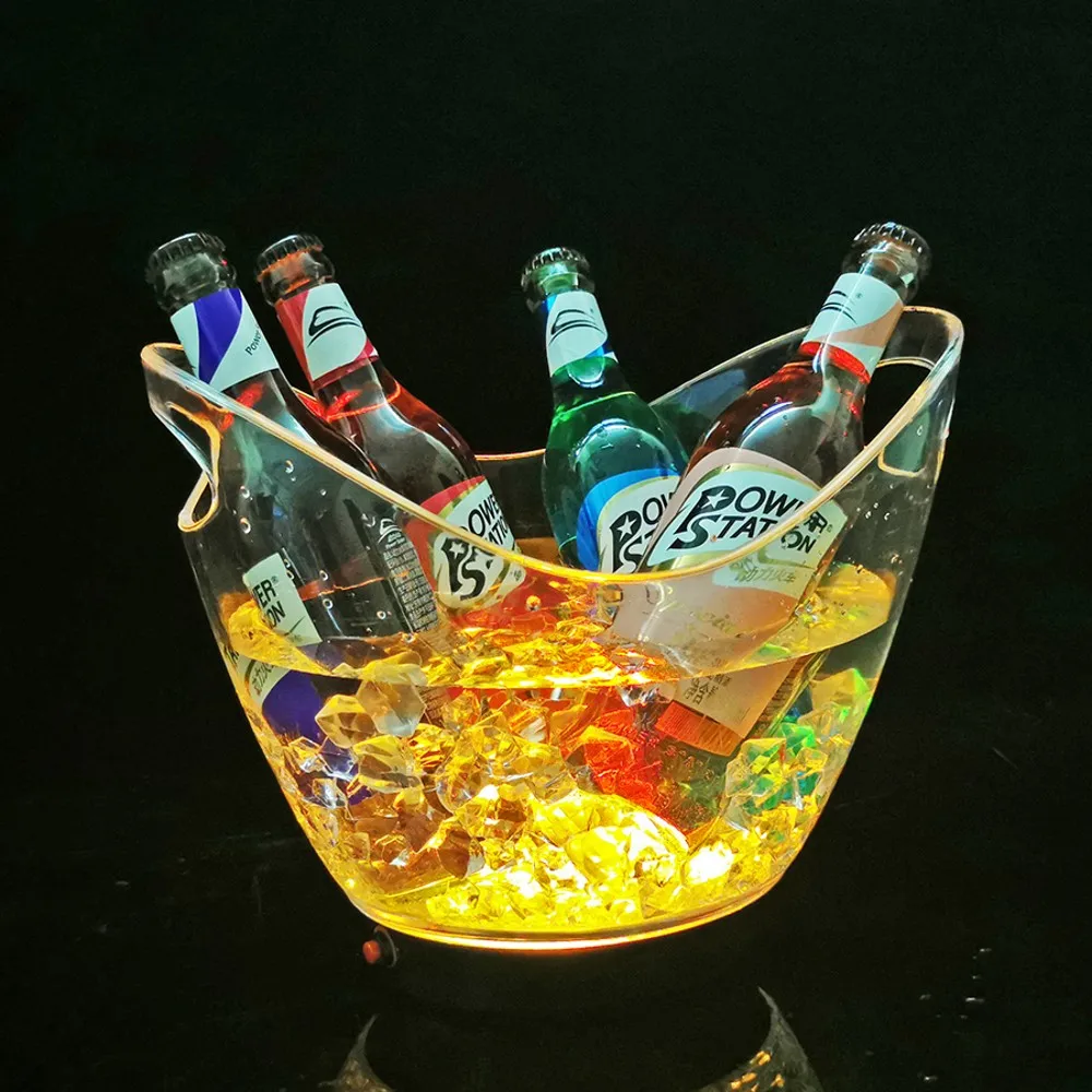 8 Ltr Rechargeable LED Color Changing Ice Bucket Container Bar Wine Party Cooler 