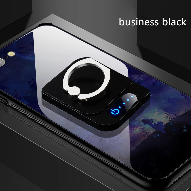 business black 360 вращающееся Индукционное кольцо Зажигалка-пряжка огнестойкий материал смелый Электрический нагревательный вольфрамовый провод умный чип USB зарядка - Цвет: business black