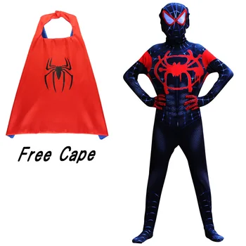 

Halloween Kids' Clothes 2019 New Children's Spiderman Steps into Spider-Man Miles Morales Cosplay Costume Zentai Spiderman Patte