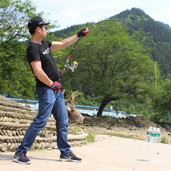 

Red Super Hard 2.1m 2.4m 2.7m 3.0m 3.6m Carbon Fiber Fishing Rod Portable Lure Top Quality Pole Telescopic Rod River and Lake