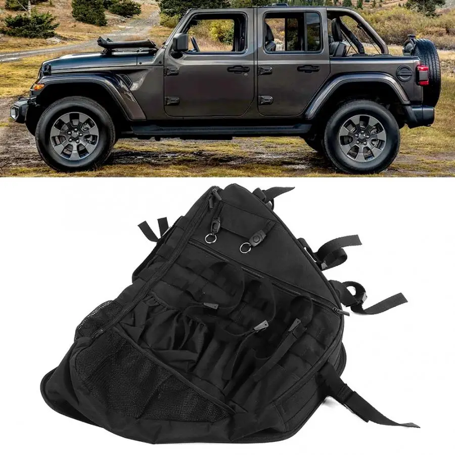 Трубчатую планку-хранения поддон мешкового фильтра подходящий для Jeep Wrangler JL+ 4-дверь с несколькими карманами авто аксессуары ото Аксесуар