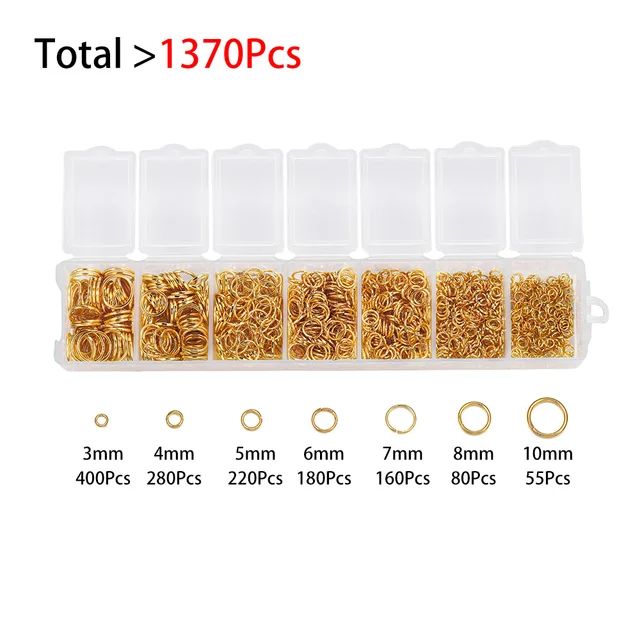 Alloy Accessories Jewelry Findings Set Repair Tools Lobster Clasp Open Jump Rings Earring Hooks for DIY Jewelry Making Supplies Gold