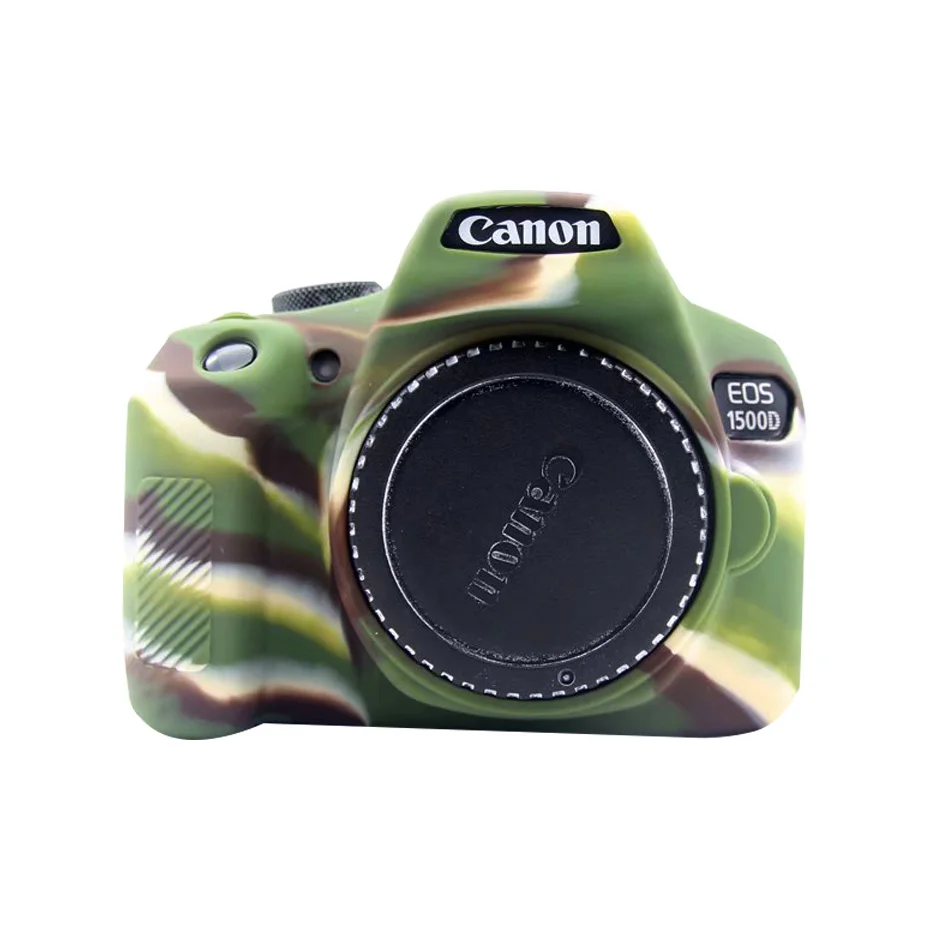 Green Сумки для камеры Canon EOS 1300D 1500D Мягкий силиконовый чехол цвет резиновый чехол для Canon EOS Rebel T6 Камера Сумка Открытие батареи - Цвет: Green