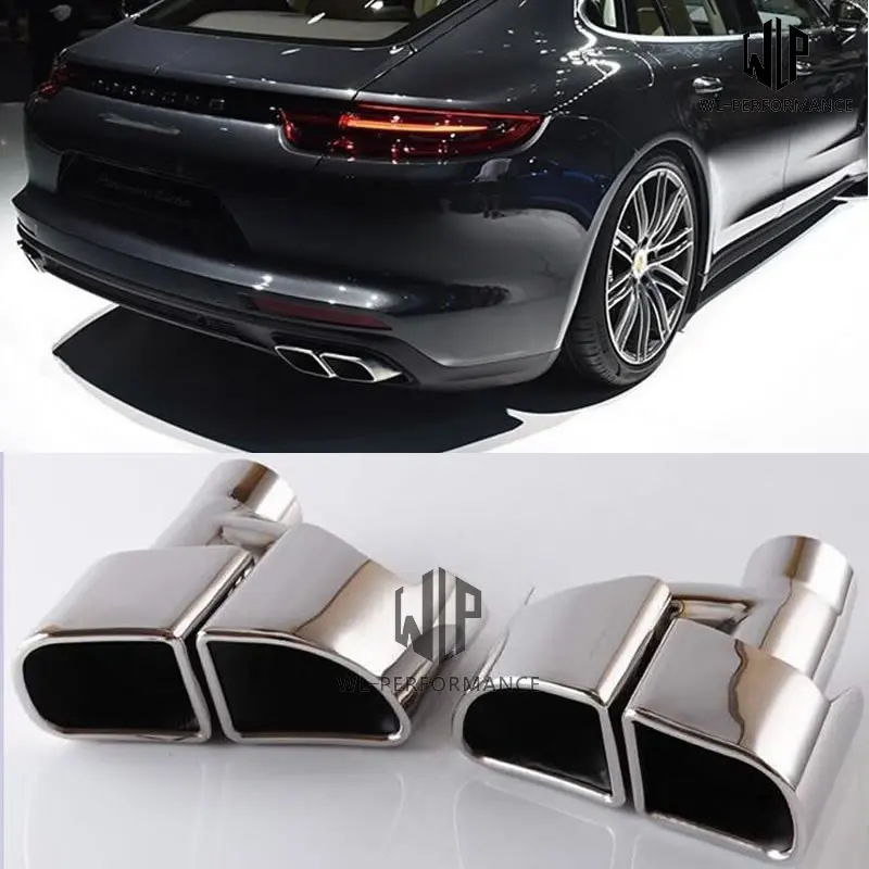 971 Stainless Steel Muffler Exhaust Pipes End Tips Exhaust tail throat For Porsche Panamera 970 4S Turbo GTS 17-18 - Цвет: Многоцветный