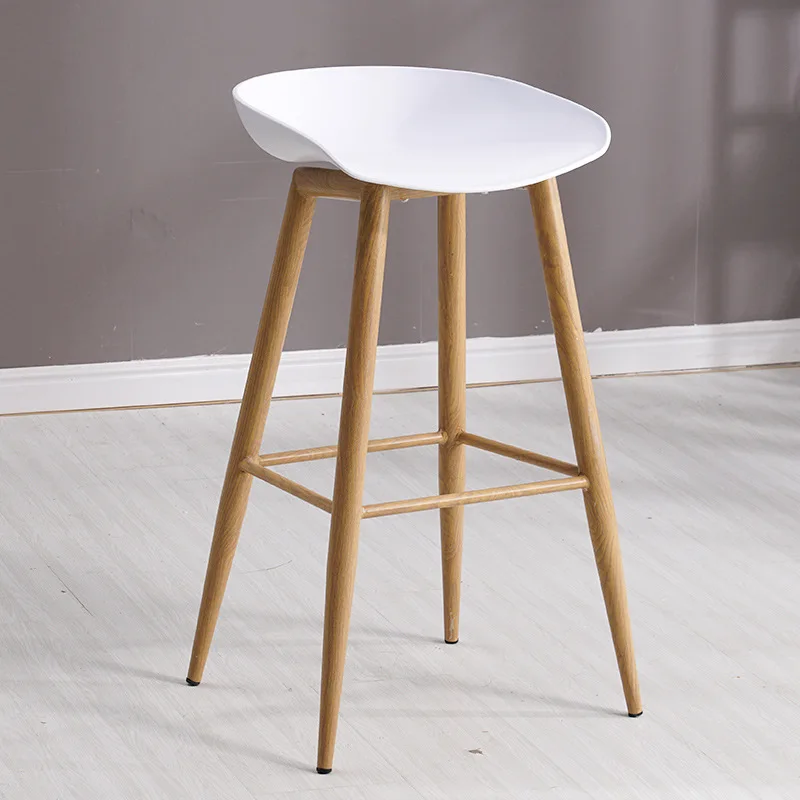 Taburete de Bar nórdico de 60cm, taburete minimalista moderno de pierna  alta, silla de Bar con respaldo de escritorio frontal para cajero -  AliExpress