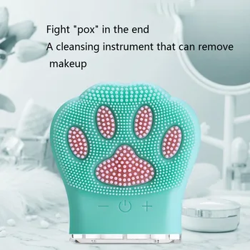 

Cat Claw Shape Silicone Cleansing Instrument Ultrasonic Charging Facial Cleansing Instrument Gift Wash Brush Beauty E1