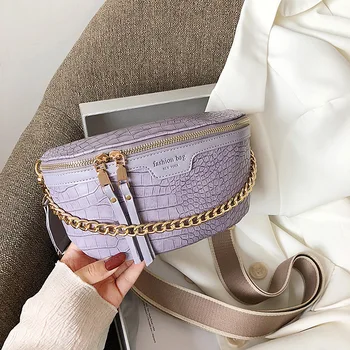 

Crocodile Pattern PU Leather Crossbody Bags For Women 2020 Summer Shoulder Handbags Female Travel Waist Chest Bag