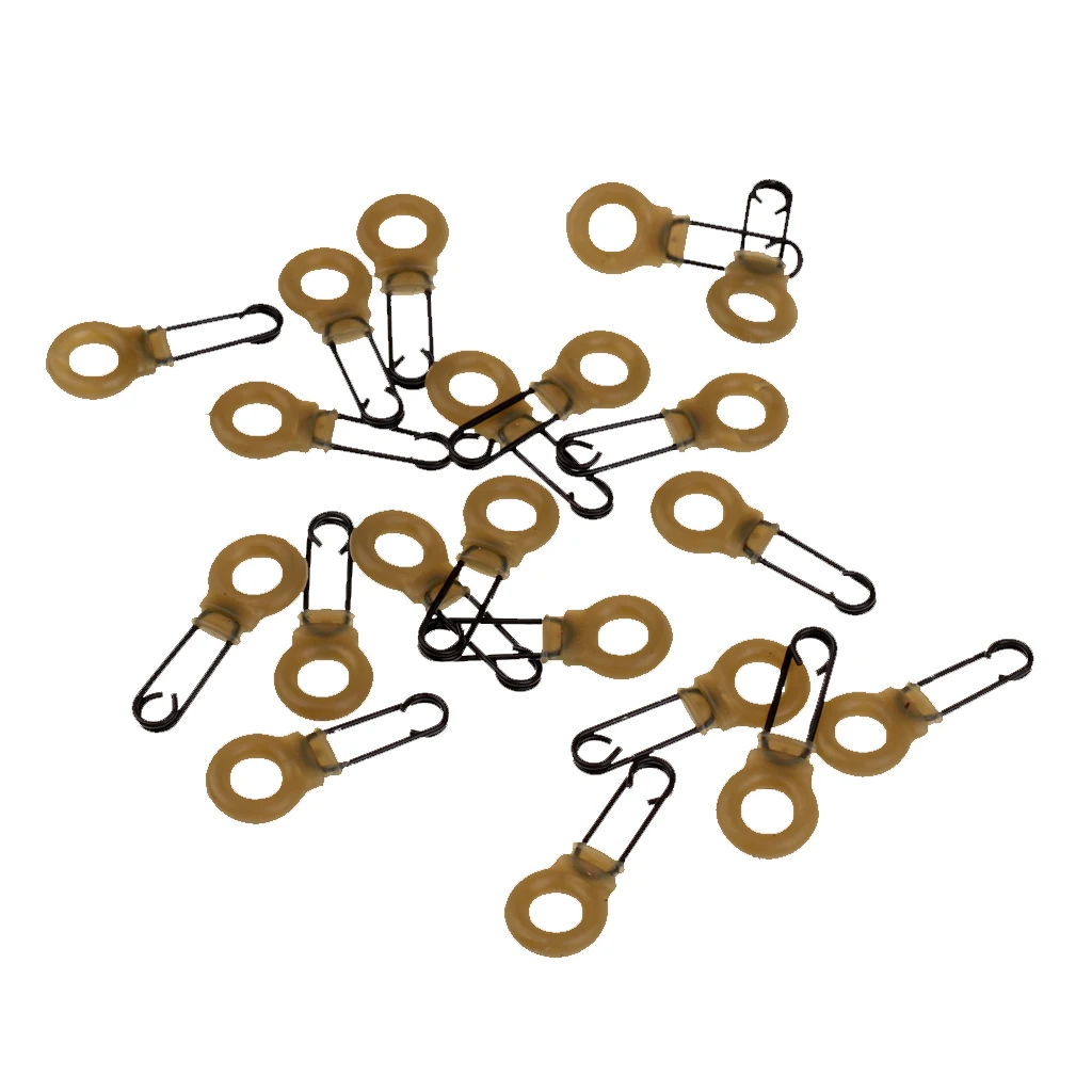 

20pc Carp Swivels Fishing Tackle Quick Change Clips Links With Plastic Rings