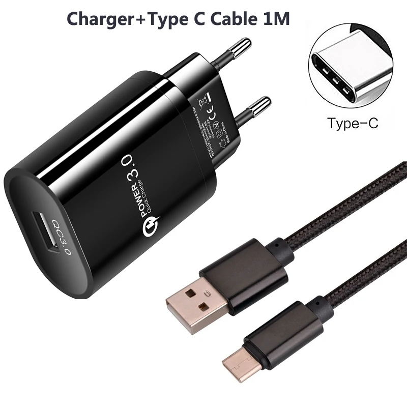 Зарядный usb-кабель type C для Nokia 8,1 7,2 huawei P20 lite mate 30 Pro Xiao mi A3 mi 9T Red mi Note 7 QC 3,0 Быстрая зарядка - Тип штекера: Charger Cable Black