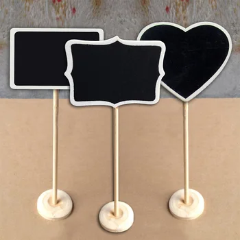 

5Pcs Mini Heart Rectangle Shaped Chalkboard Blackboard Seat Stand Name Plates Place Holder Wedding Table Party Decor