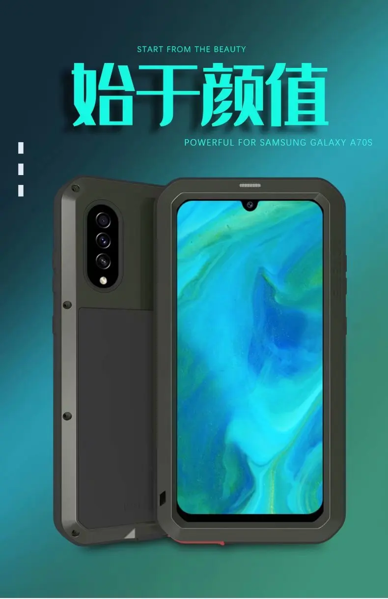 LOVE MEI для samsung Galaxy A70S чехол для телефона противоударный пыленепроницаемый мобильный корпус металлическая алюминиевая защита+ Gorilla glass