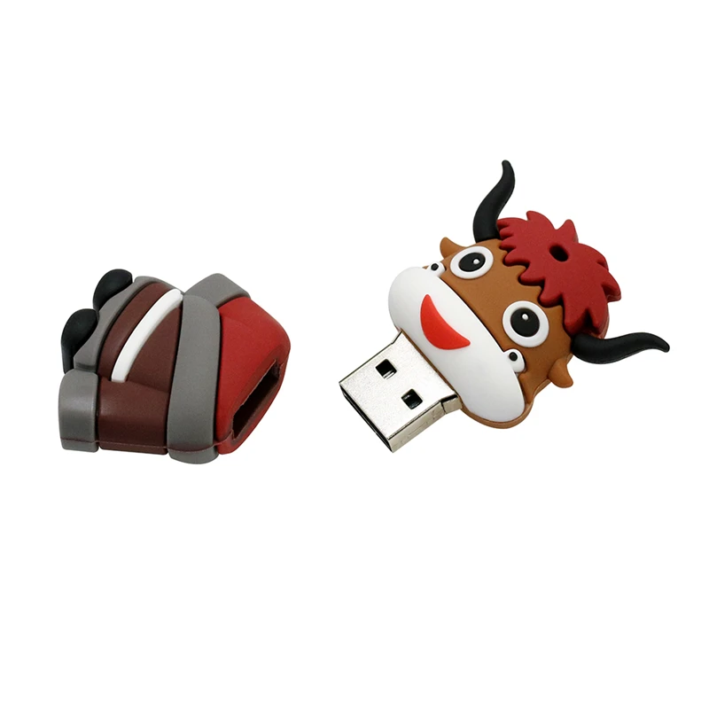 Мини-накопитель USB с милым подарком для коровы, 4 ГБ, 8 ГБ, 16 ГБ, 32 ГБ, 64 ГБ, флеш-накопитель 128 ГБ, флешка с USB, мультяшный креативный u-диск