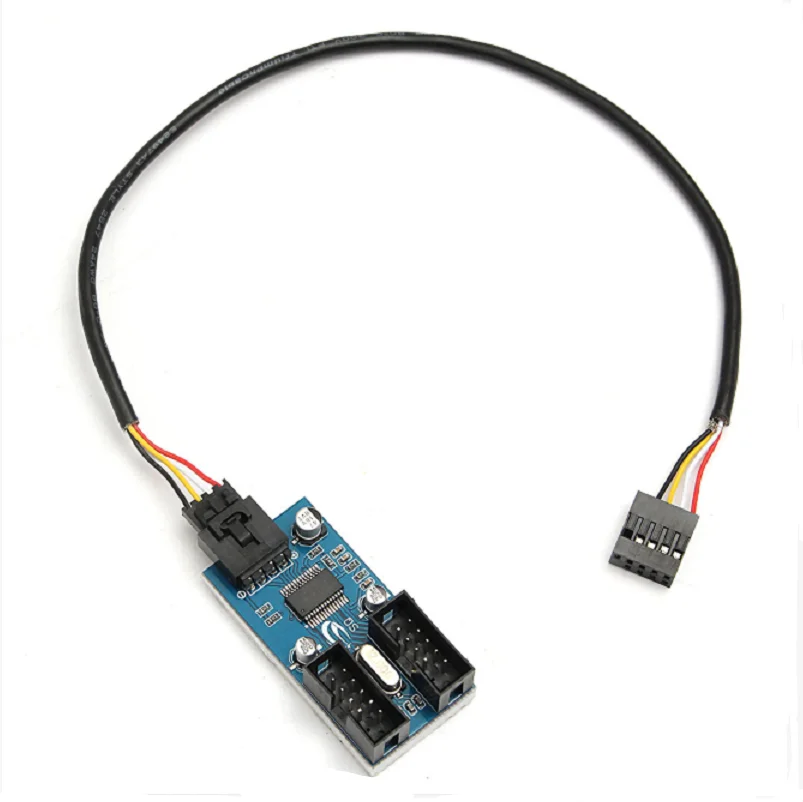 USB 2,0 Мужской от 1 до 2 9Pin USB коннектор Женский кабель карта USB2.0 до 9-pin usb-хаб USB 2,0 9-контактный разъем порт Multilier